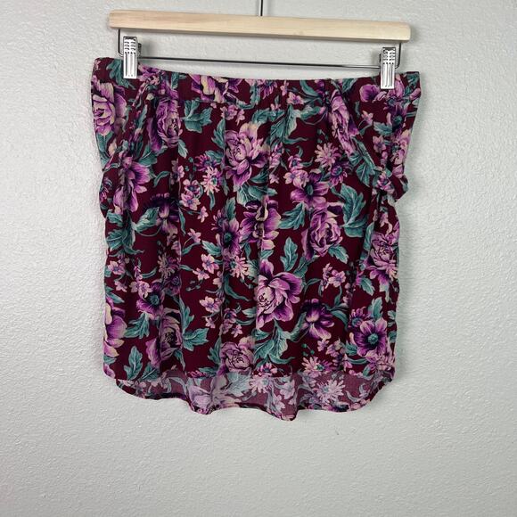 American Eagle Outfitters Size Large Gauzy Floral Lightweight Pull On Mini Skirt - Picture 5 of 6